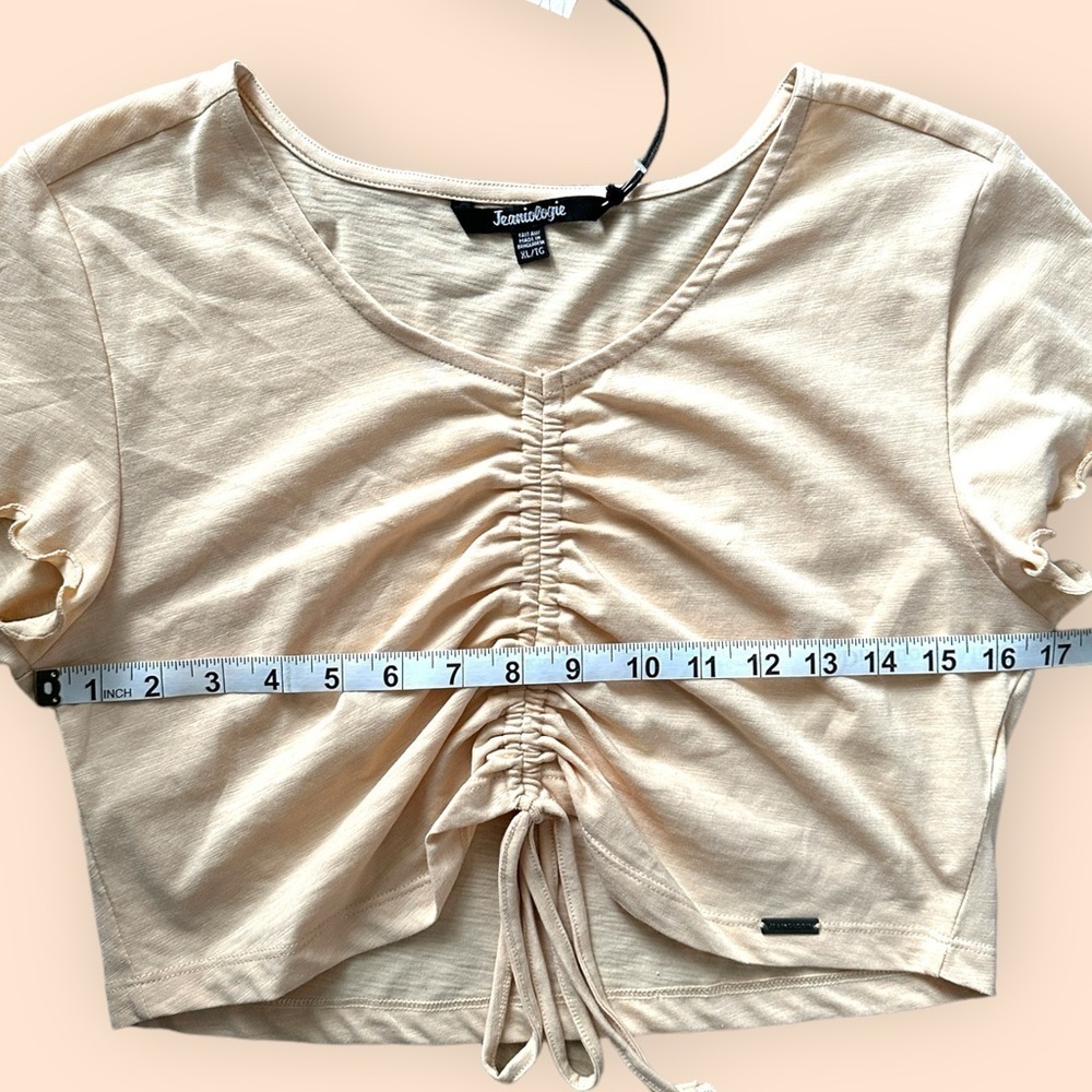 NWT Women's Jeaniologie Light Peach Cropped Top - Multiple Sizes - Picture 8 of 10